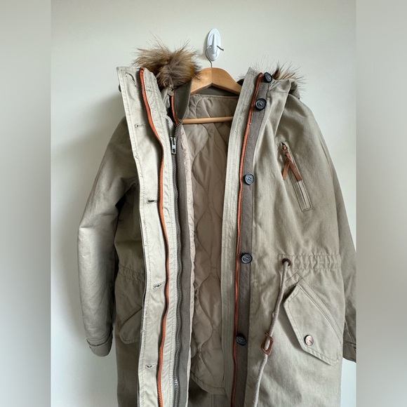 NWT Only Olive Hooded Parka Jacket, removable lining, Women's Size S - Picture 9 of 12